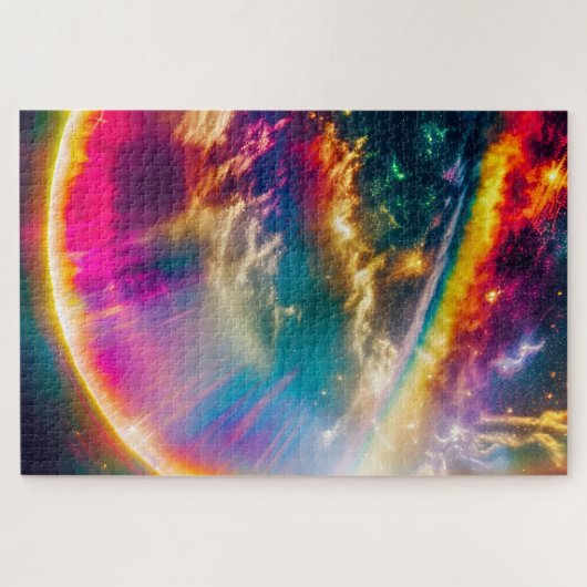 Puzzle Éclairage arc-en-ciel à travers les nuages spatiau (Horizontal)