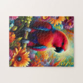 Puzzle Eclectus Parrot aux fleurs colorées (Horizontal)