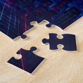 Puzzle Éclipse néon sur la cyber-cité (Côté)