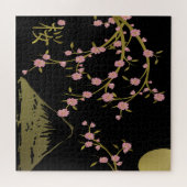 Puzzle Écran japonais rose Sakura or noir (Horizontal)