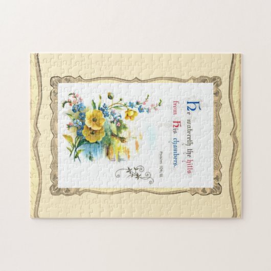 Puzzle Écriture Chrétienne Et Jolies Fleurs (Horizontal)