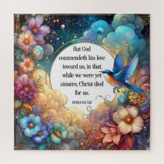 Puzzle Écriture Chrétienne Whimsical Verse Floral (Vertical)