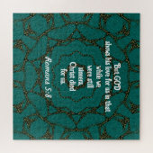 Puzzle Écriture d'amour de Dieu Citation Romains 5:8 (Horizontal)