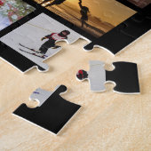 Puzzle Écriture FAMILIALE Moderne Photo Collage Nom Noir (Côté)