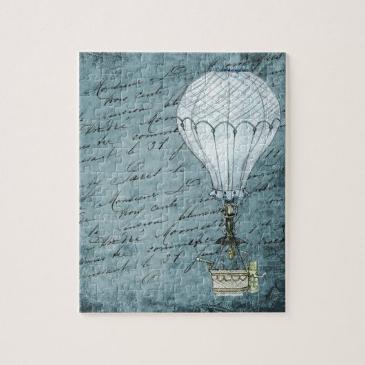 Puzzle Écriture manuscrite de Dusk Blue Hot Air Balloon S (Vertical)