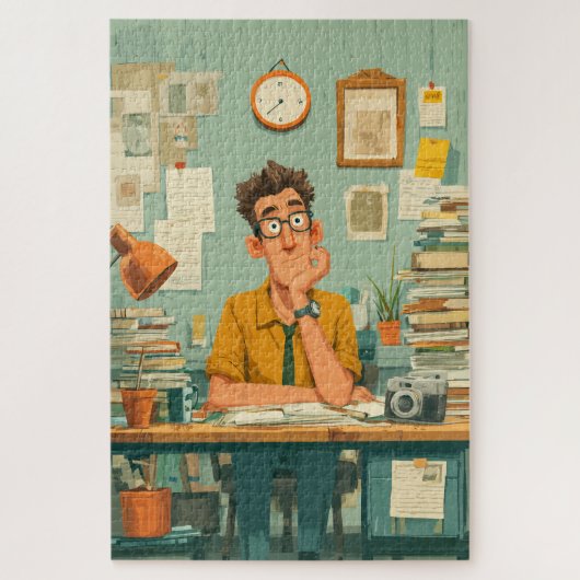 Puzzle Écrivain créatif dans un bureau occupé (Vertical)