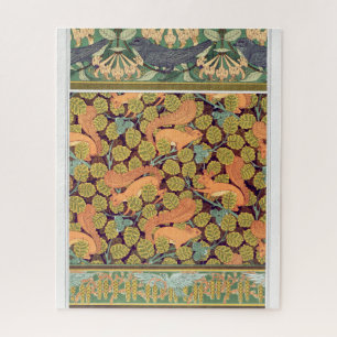 Puzzle Écureuil Art nouveau oiseau floral automne textile