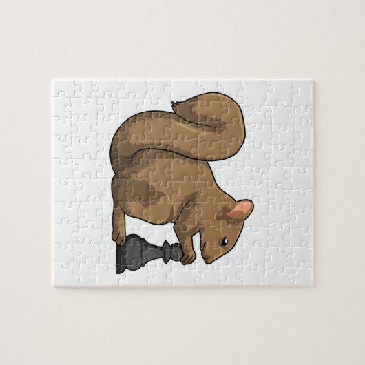 Puzzle Écureuil aux échecs avec pièce d'échecs Évêque (Horizontal)