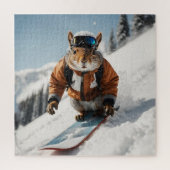 Puzzle Écureuil de snowboard Heure d'hiver Animaux Whimsi (Vertical)