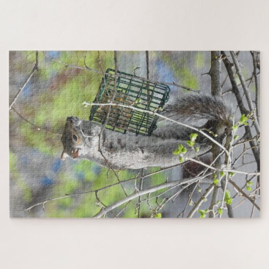 Puzzle Écureuil mignon Qui S'Accroche À L'Arrière En Mang (Horizontal)