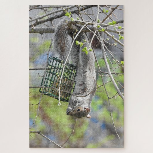 Puzzle Écureuil mignon Qui S'Accroche À L'Arrière En Mang (Vertical)