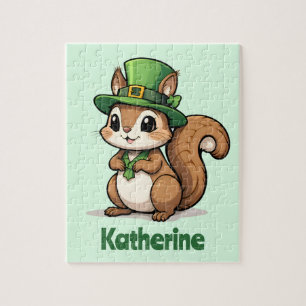 Puzzle Écureuil personnalisé de la Saint-Patrick mignon