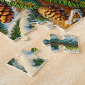 Puzzle Écureuil ramassant des cônes de pin (Côté)