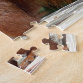 Puzzle Écureuil rouge et blanc avec Fleur rouge Bush (Côté)