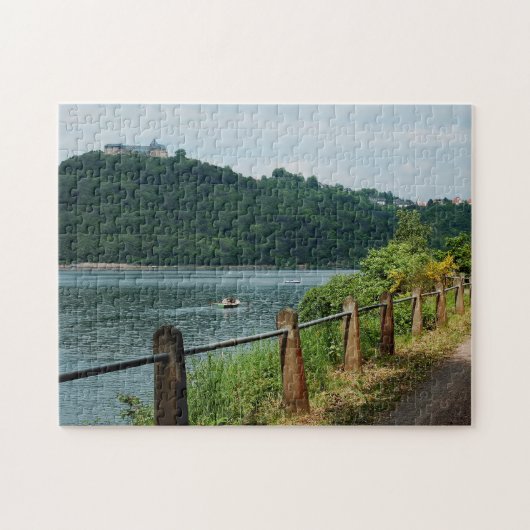 Puzzle Edersee Ufer und Schloß Waldeck Legpuzzel (Horizontaal)