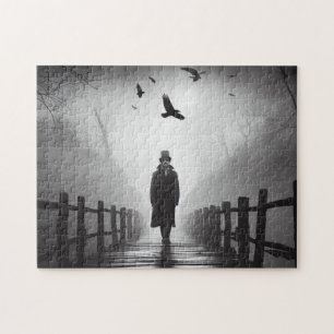 Puzzle Edgar Allan Poe pont de marche avec les oiseaux co