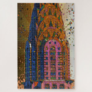 Puzzle Édifice Psychedelic NYC Chrysler Haut de la page