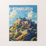 Puzzle Edinburgh Scotland Travel Art Vintage<br><div class="desc">Conception de voyage vectoriel rétro à Edimbourg. Edimbourg est la capitale écossaise compacte et vallonnée. Il dispose d'une vieille ville médiévale et d'une élégante ville géorgienne,  dotée de jardins et de bâtiments néoclassiques.</div>