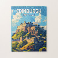 Edinburgh Scotland Travel Art Vintage