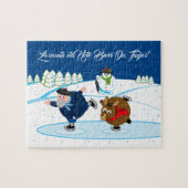 Puzzle Edit, Christmas / Navidad, Olentzero patinage sur  (Horizontal)