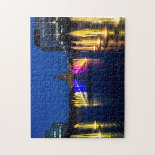 Puzzle Edmonton Alberta Législature Fountain Lights (Vertical)