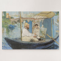 Edouard Manet - Monet Peinture sur son Studio Boat