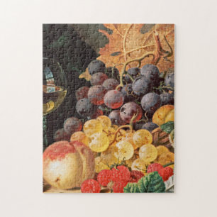 Puzzle Edward Ladell - Un panier de raisins, framboises