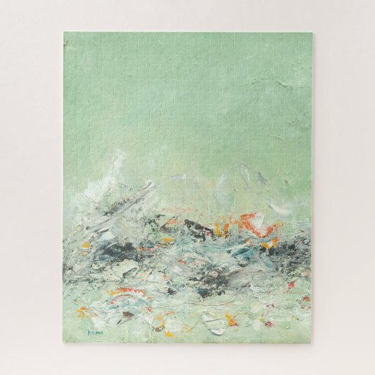 Puzzle Effervesce - art abstrait minimaliste vert (Vertical)