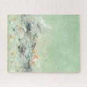 Puzzle Effervesce - art abstrait minimaliste vert (Horizontal)