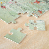 Puzzle Effervesce - art abstrait minimaliste vert (Côté)