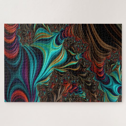 Puzzle Effet 3D turquoise À Double Hélix Fractal Twist (Horizontal)