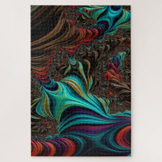 Puzzle Effet 3D turquoise À Double Hélix Fractal Twist
