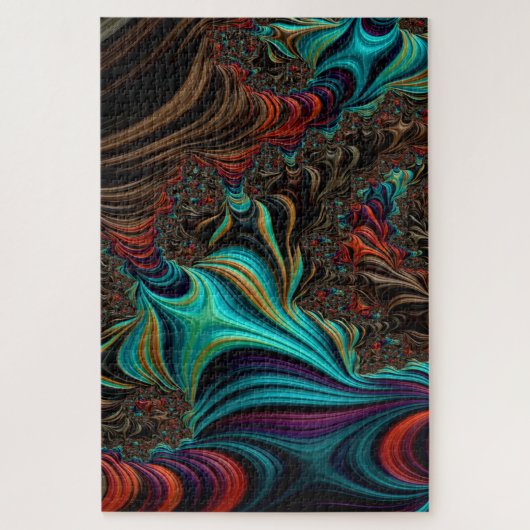 Puzzle Effet 3D turquoise À Double Hélix Fractal Twist (Vertical)