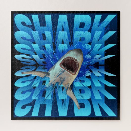 Puzzle effet de texte requin typographie (Vertical)