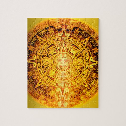 Puzzle Effet d'or de calendrier aztèque (Vertical)