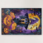 Puzzle Éffrayant Bluetick Coonhound Citrouille de sorcièr (Horizontal)