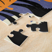 Puzzle Éffrayant Chats Citrouilles Violet Motif (Côté)