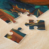 Puzzle Éffrayant Halloween Hound Sorcière Et Citrouille (Côté)