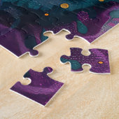 Puzzle Éffrayant Labrador Chien Halloween Sorcière Et Cit (Côté)