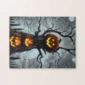 Puzzle éffrayant lanterne citrouille arbre imaginaire art (Horizontal)