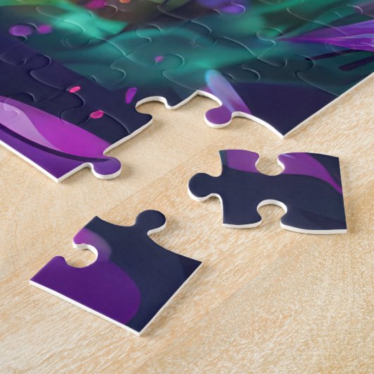 Puzzle Éffrayant Pitbull Chien Halloween sorcière et Citr (Côté)