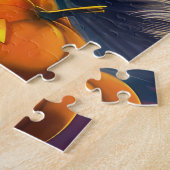 Puzzle Éffrayant Sibérie Husky Chien Halloween Citrouille (Côté)