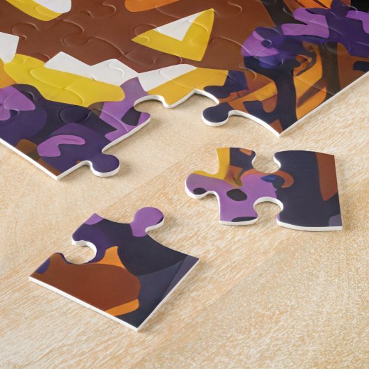 Puzzle Éffrayant Springer Spaniel Halloween Witch Citroui (Côté)