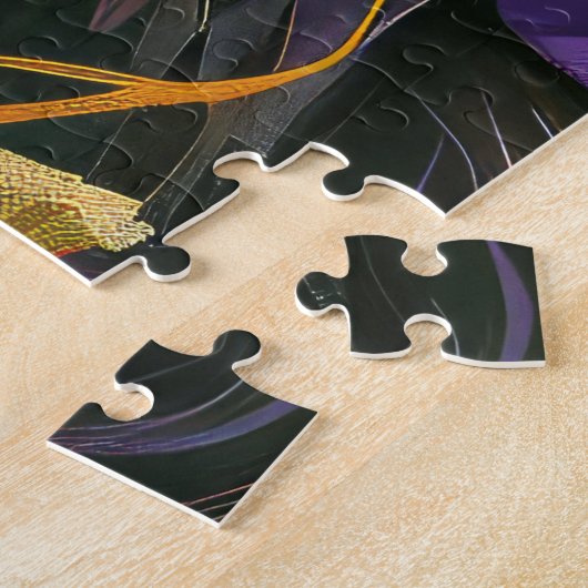Puzzle Éffrayant Tuxedo Chat Halloween Sorcière Et Citrou (Côté)