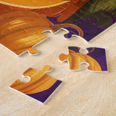 Puzzle Éffrayant Wirefox Terrier Chien Halloween Citrouil (Côté)