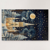 Puzzle Église d'hiver vintage Gouache stylée 20x30 (Horizontal)
