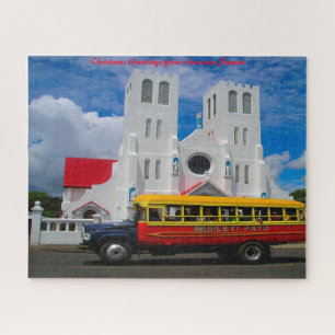 Puzzle Église religieuse Samoa. Vœux de Noël