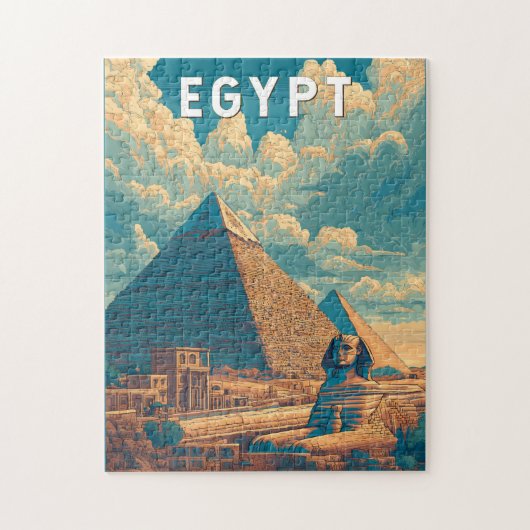 Puzzle Egypt Illustration Travel Art Vintage (Vertical)