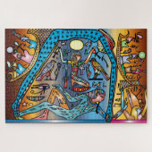 Puzzle Egypte ancienne Art Dieu Geb soutient Nut in Heave (Horizontal)