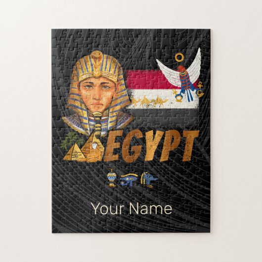 Puzzle Égypte Vintage Pharaon Drapeau Et Pyramides Souven (Vertical)
